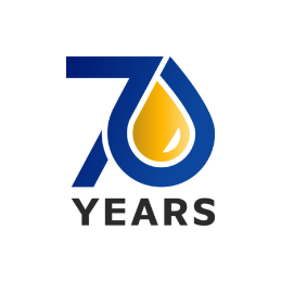70 years of Walthall Oil logo